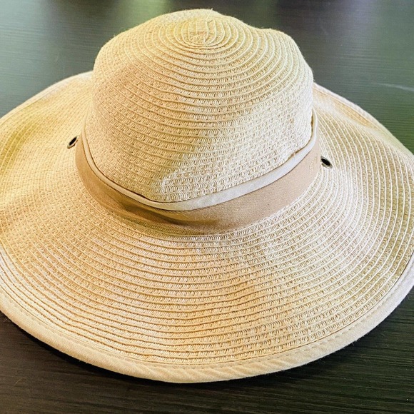 Koppen Paper Straw Wide Brim Sun Hat Elastic Band Unisex - Picture 1 of 6